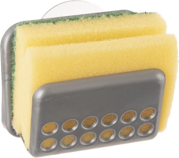 Sponge holder for sink with suction cup ORION + cleaning sponge