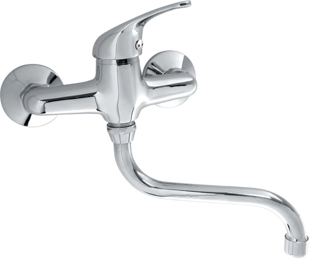 Стенен смесител за мивка TITANIA IRIS, чучур 220 mm, хром
