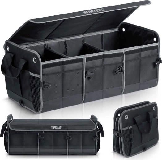 HUMBERG Foldable Trunk Organizer with Lid and Dividers