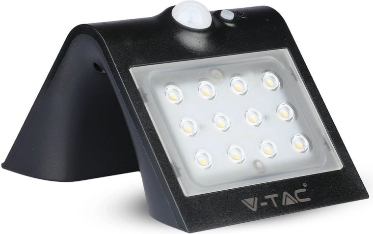 Соларна стенна LED лампа 1.5 W, черна – V-TAC