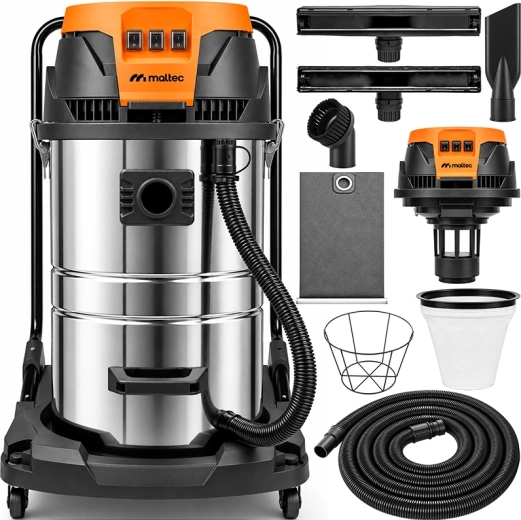 Maltec TurboVac industrial vacuum cleaner 3000 W, 80 l INOX