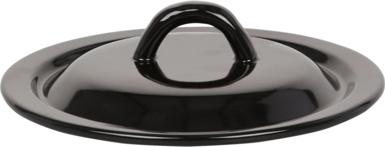 Enameled lid 22 cm, black, Silesia Rybnik