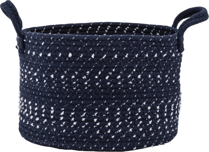 Woven storage basket 28 × 28 × 20 cm, navy blue