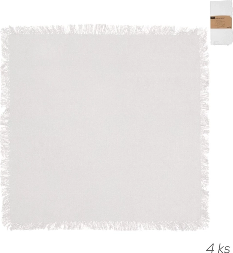 White cotton napkins 45 × 45 cm, set of 4