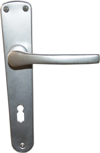MONET Door Handle with Backplate for Key 72 mm, Aluminum, Silver