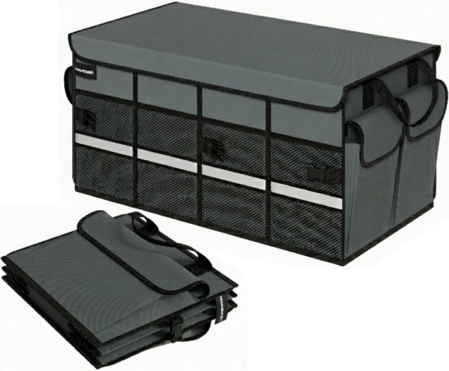 Foldable non-slip car trunk organizer Bauerkraft grey