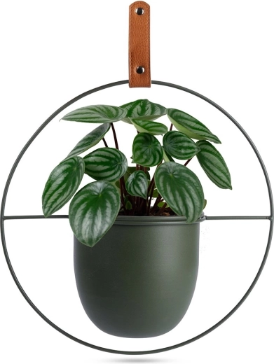 Green metal hanging planter cover Home Styling Collection 30 × 30 cm
