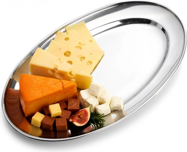 Vilde Oval Stainless Steel Serving Tray 29 × 18 cm