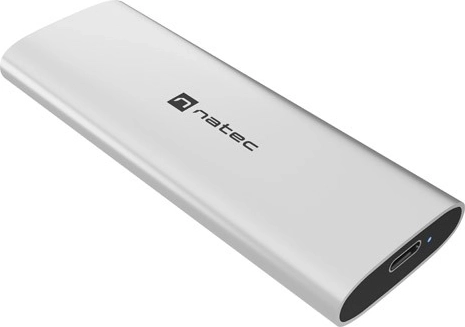 Natec rhino m.2 NVMe lite външен бокс за SSD M.2 NVMe/PCIe USB‑C 3.2 arctic silver