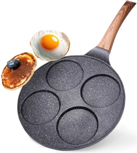 Гранитен тиган за яйца с 4 отвора BLACK&WOOD 26 см