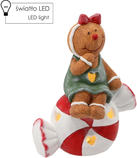 Коледна фигурка – джинджифилено човече с LED светлина