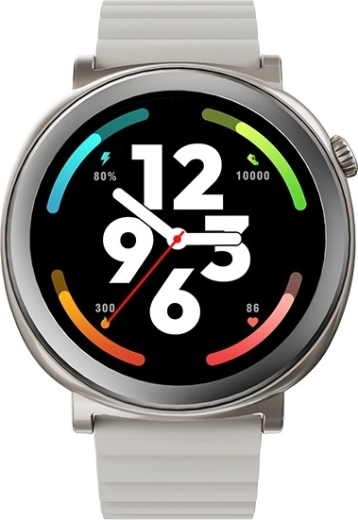 Aurora Smartwatch with AMOLED Display and AI, Silver