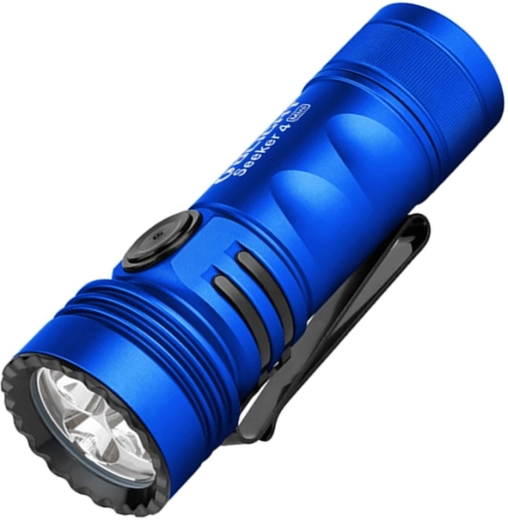 OLIGHT Seeker 4 Mini Blue Pocket Flashlight with UV and White Light