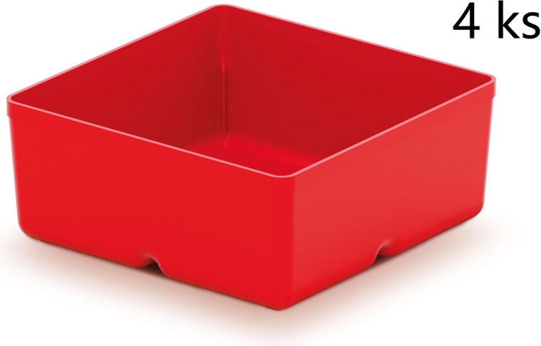 Комплект от 4 пластмасови кутии за инструменти Unite Box, червени, 110 × 110 × 112 мм