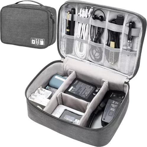 Trizand travel organizer for cables and chargers with handle - 1 piece