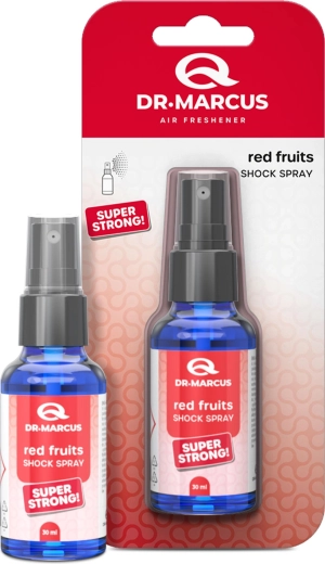Dr. Marcus Shock Spray air freshener with red fruit fragrance