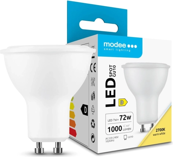 LED spotlight bulb 7 W GU10 warm white 1000 lm MODEE