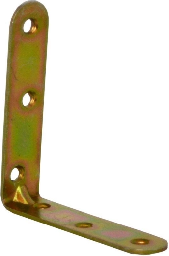 Ъгъл с релеф жълт поцинкован 80 × 18 × 2 mm, опаковка 15 бр.
