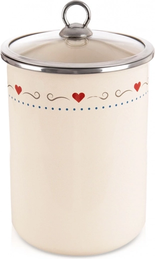 Enamelled food canister with glass lid TONCA 1.9 l
