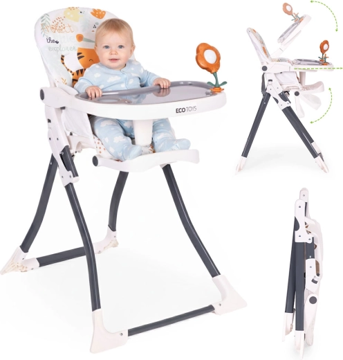 Folding high chair with toys ECOTOYS