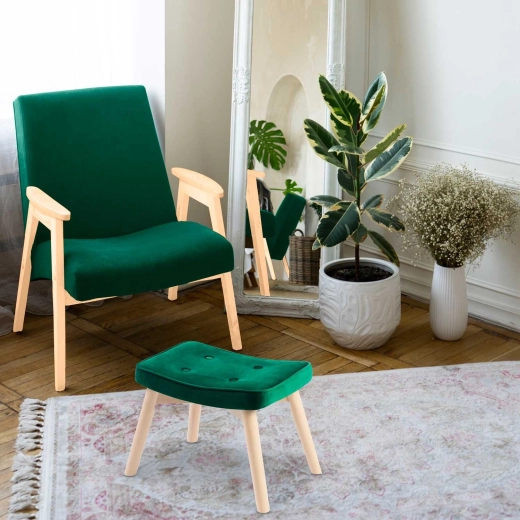 A stylish accessory for an armchair and a modern corner