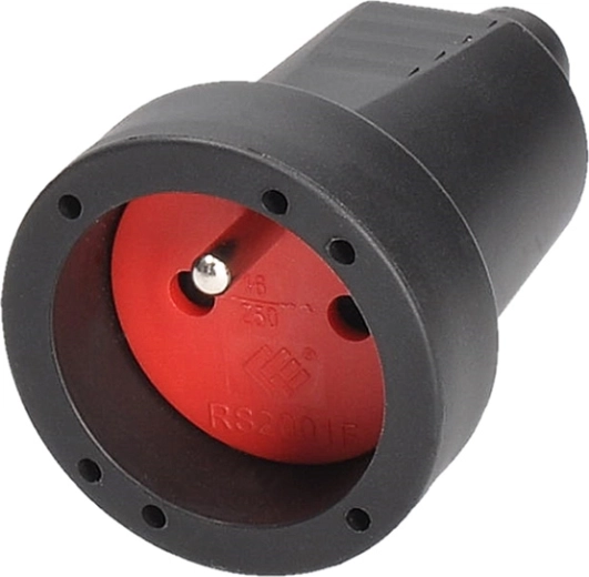 Solight straight socket IP20 black - 1 piece