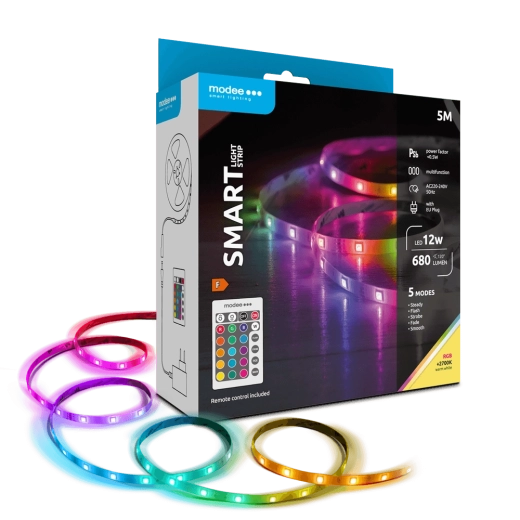 Modee LED Smart – смарт LED лента 12 W, 5 m, 2700K + RGB, 680 lm, IP20