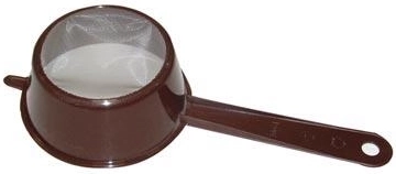 Plastic strainer with handle 10 cm – assorted colors
