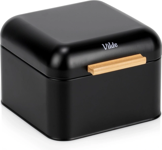 Black metal bread box 22 × 20 × 14.5 cm Vilde