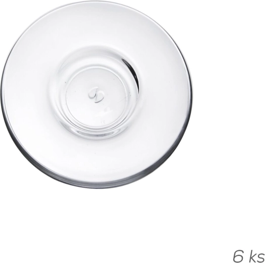 Glass saucer 12.5 cm, clear, set of 6