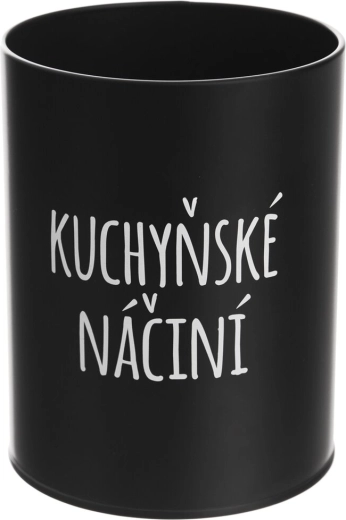 Black metal utensil holder