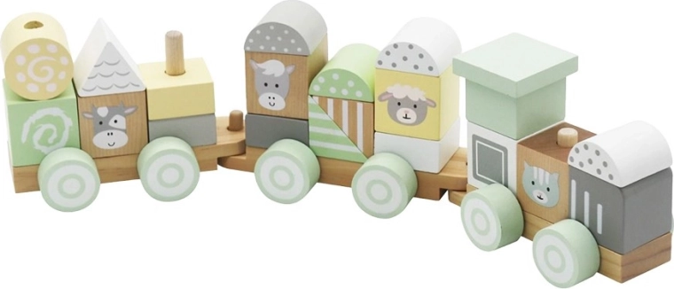 Wooden train with blocks BABY MIX