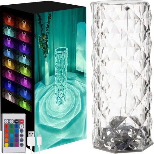 Izoxis crystal LED lamp with rose projector - 1 piece