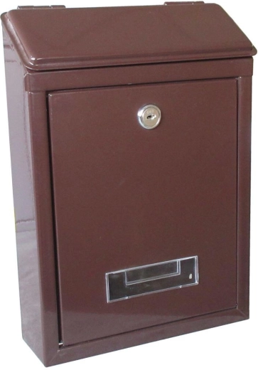 Пощенска кутия кафява 210 × 300 × 60 mm от поцинкована стомана