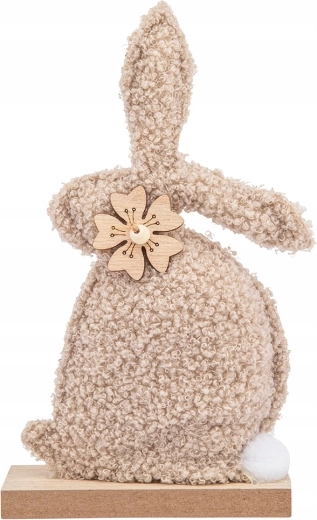 Bouclé decorative rabbit figurine, beige, 22 cm