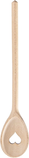 Wooden oval cooking spoon with heart motif 30 cm