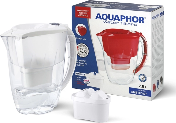 Maxfor Amethyst water filter pitcher 2.8 L with B100-25 cartridge, white