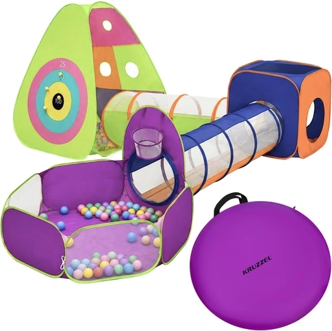 Kruzzel children’s tent with tunnels 5-in-1 with dry ball pit and balls - 1 piece
