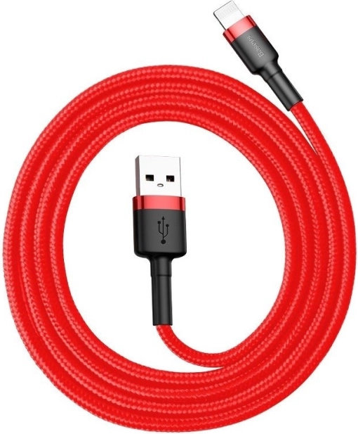 Зареждащ и дата кабел Baseus USB‑Lightning, 0,5 m, 2,4 A, червен
