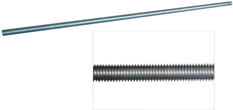 Threaded rod M5 galvanized DIN 975, grade 4.8, 1 m