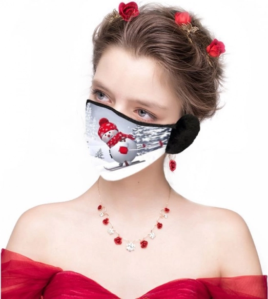 Christmas Mask with Ear Protectors Snowman
