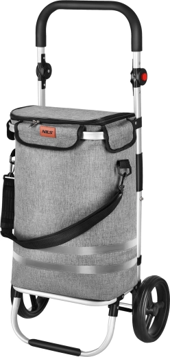 Folding shopping trolley 50 l grey NILS Premium
