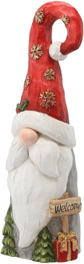 Christmas gnome figurine with Santa hat and LED, 66 cm