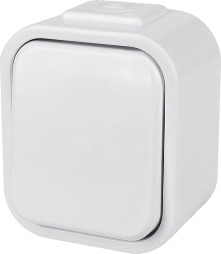 Solight moisture-resistant switch IP44, single-pole, white - 1 piece