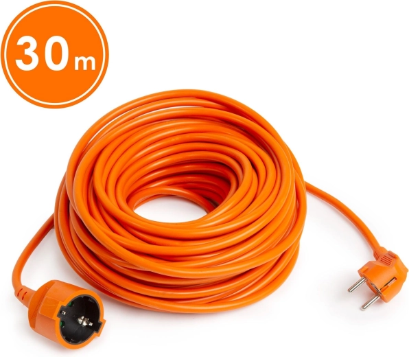 Orange Schuko Extension Cable 30 m