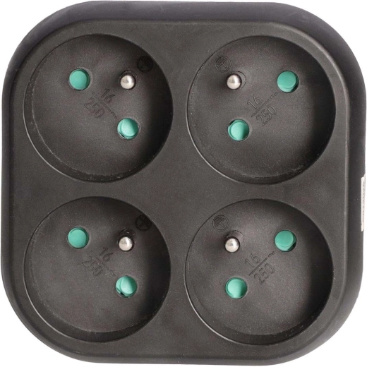 Solight 4-outlet adapter 16 A black