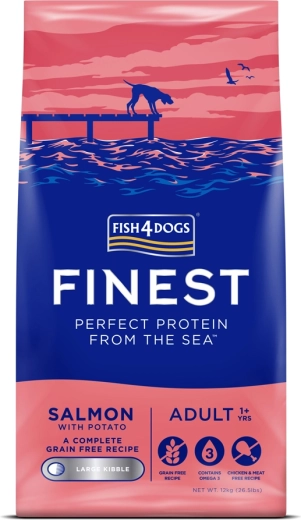 Fish4Dogs Finest сьомга с картофи за възрастни кучета (едри гранули) 1,5 кг
