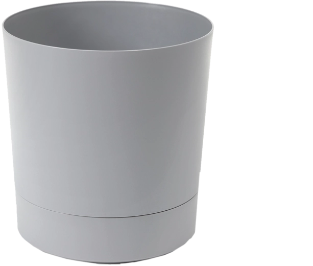 AURA flower pot with saucer 32.5 cm grey