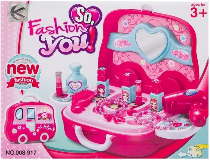 Toiletry set with cosmetics in a suitcase – 19 pieces