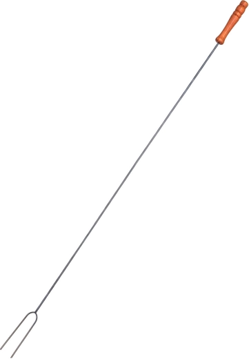 Stainless steel roasting fork with wooden handle 97 cm
